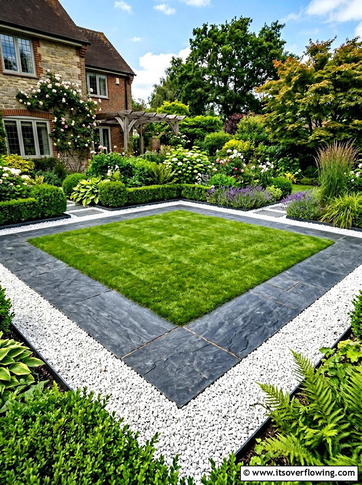 White Gravel Border - 25 small garden ideas with minimalist style