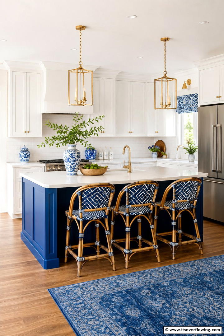 White Kitchen with Bold Color Accents - 30 Small White Kitchen Ideas for Bright, Airy Spaces