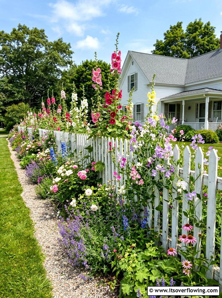 White Picket Fence Flowers - 25 creative garden ideas with cottage layering
