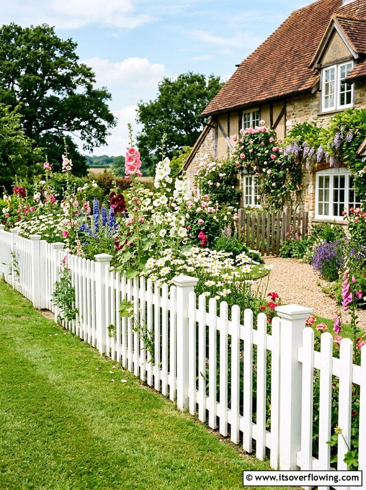 White Picket Fence Garden - 25 small garden ideas for front yard
