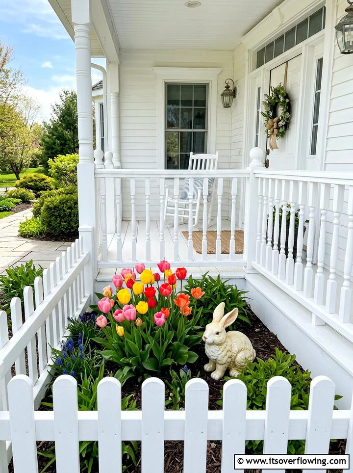 White Picket Fence Porch Decor - 25 front porch decor ideas for easter
