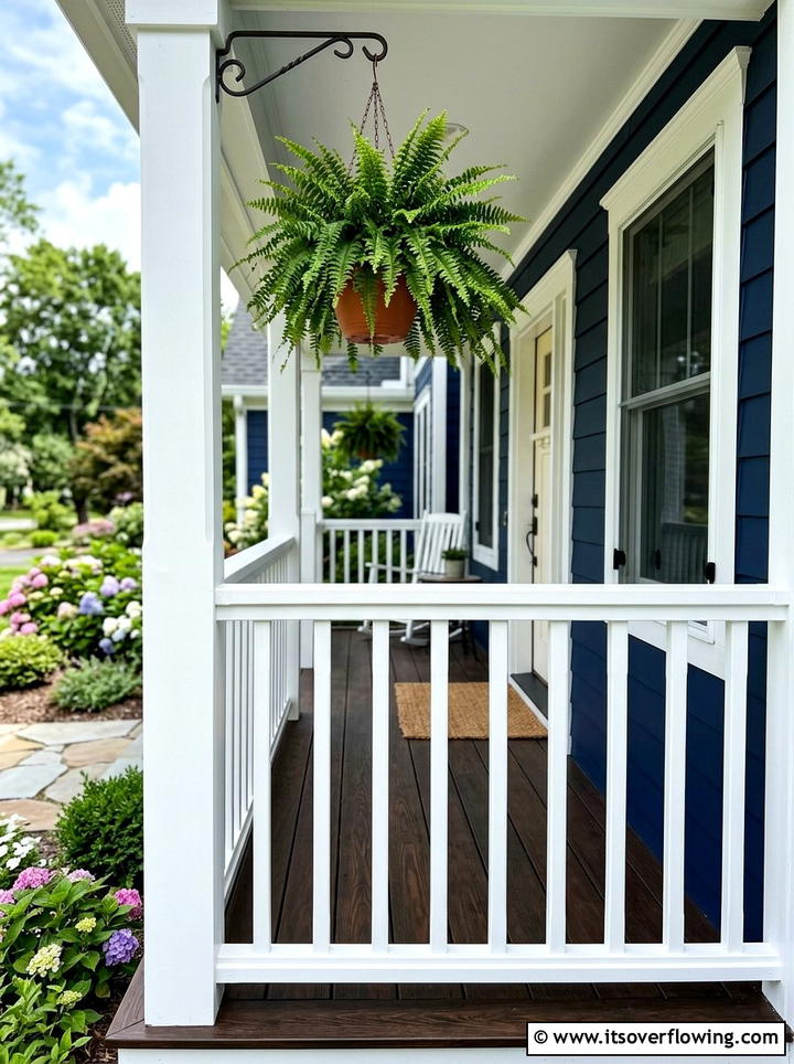 White Porch Railing - 25 front porch ideas on a budget