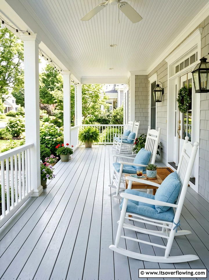 White Rocking Chairs - 25 front porch ideas with coastal style