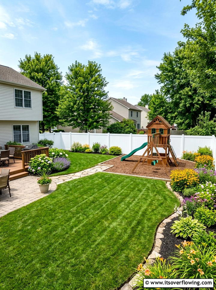 White Vinyl Fence - 25 backyard ideas for privacy
