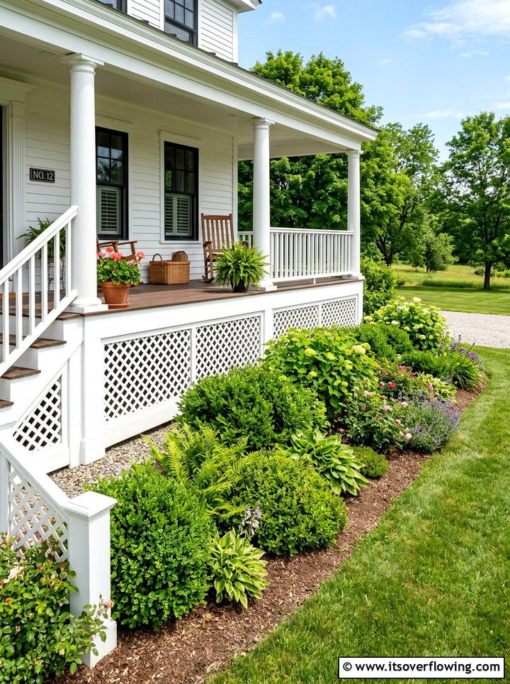 White Vinyl Lattice Porch Skirting - 25 front porch ideas with lattice panels