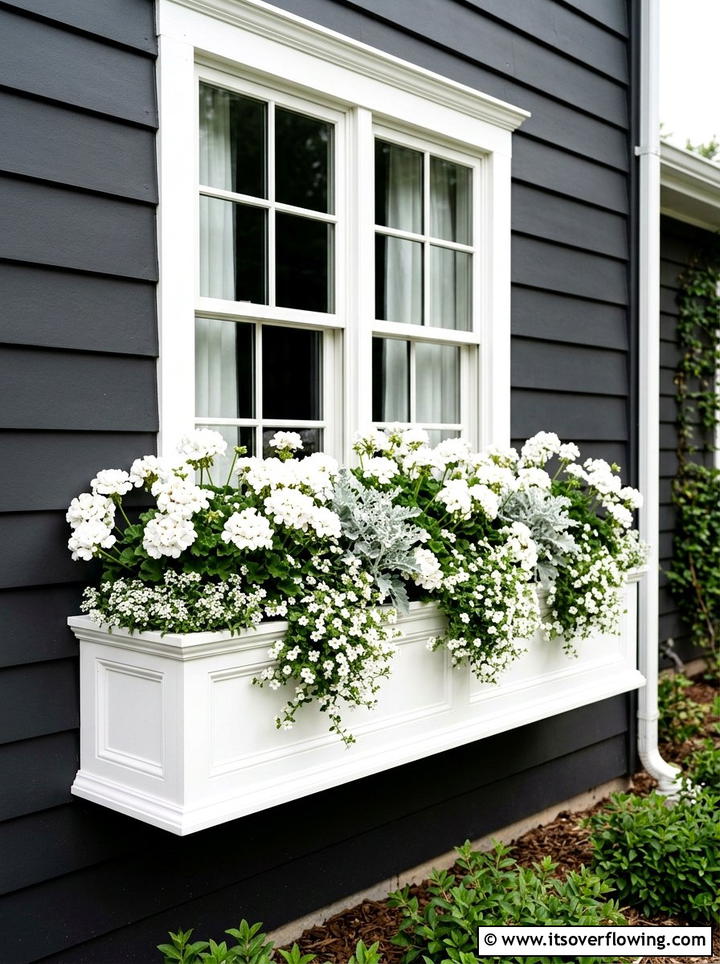 White Window Box - 25 garden ideas with window boxes