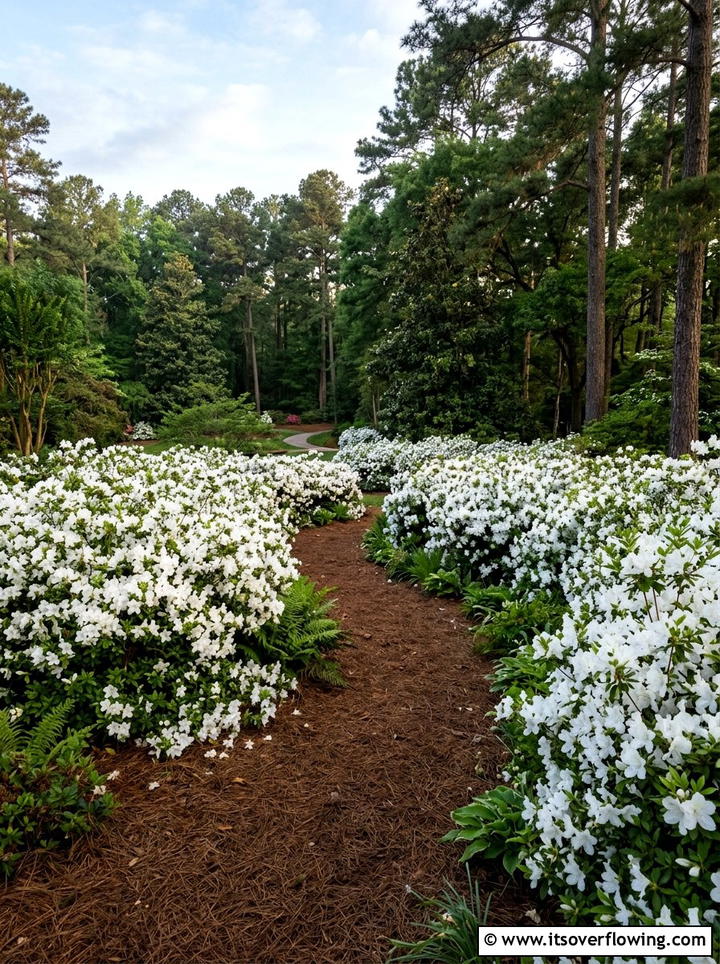 White azalea garden - 25 creative garden ideas with white flower gardens