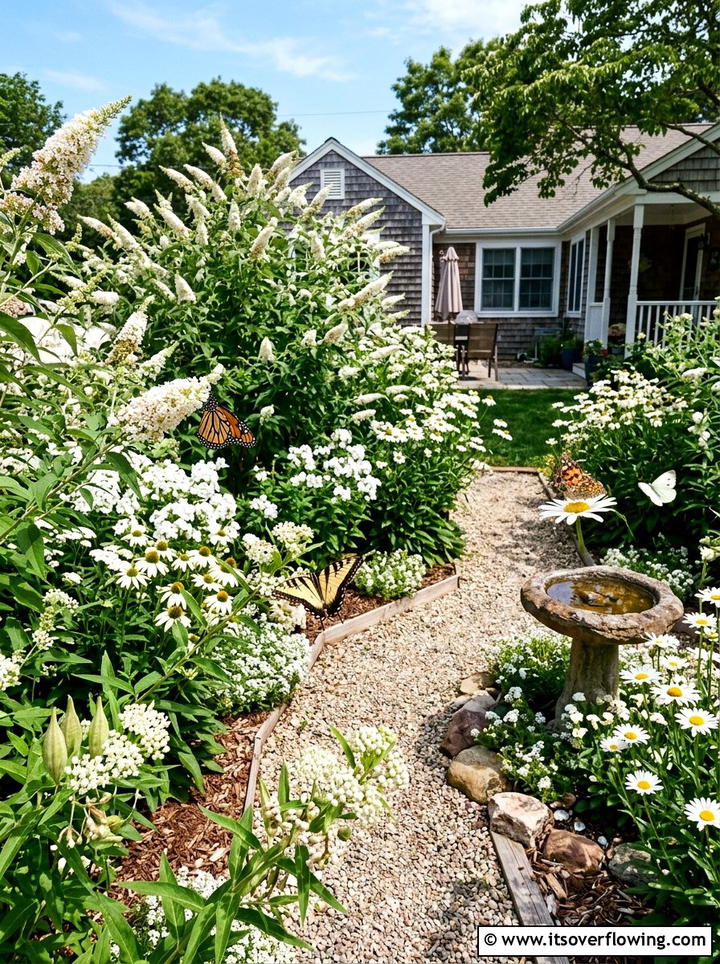 White butterfly garden - 25 creative garden ideas with white flower gardens