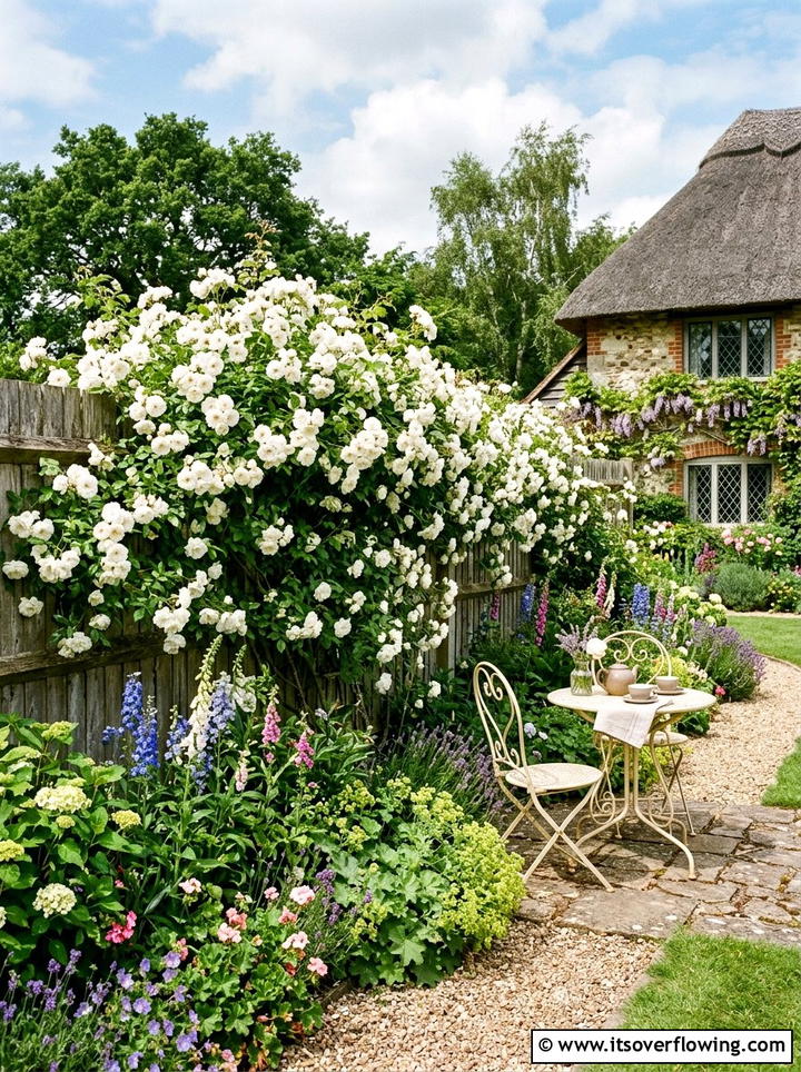 White climbing roses - 25 creative garden ideas with white flower gardens