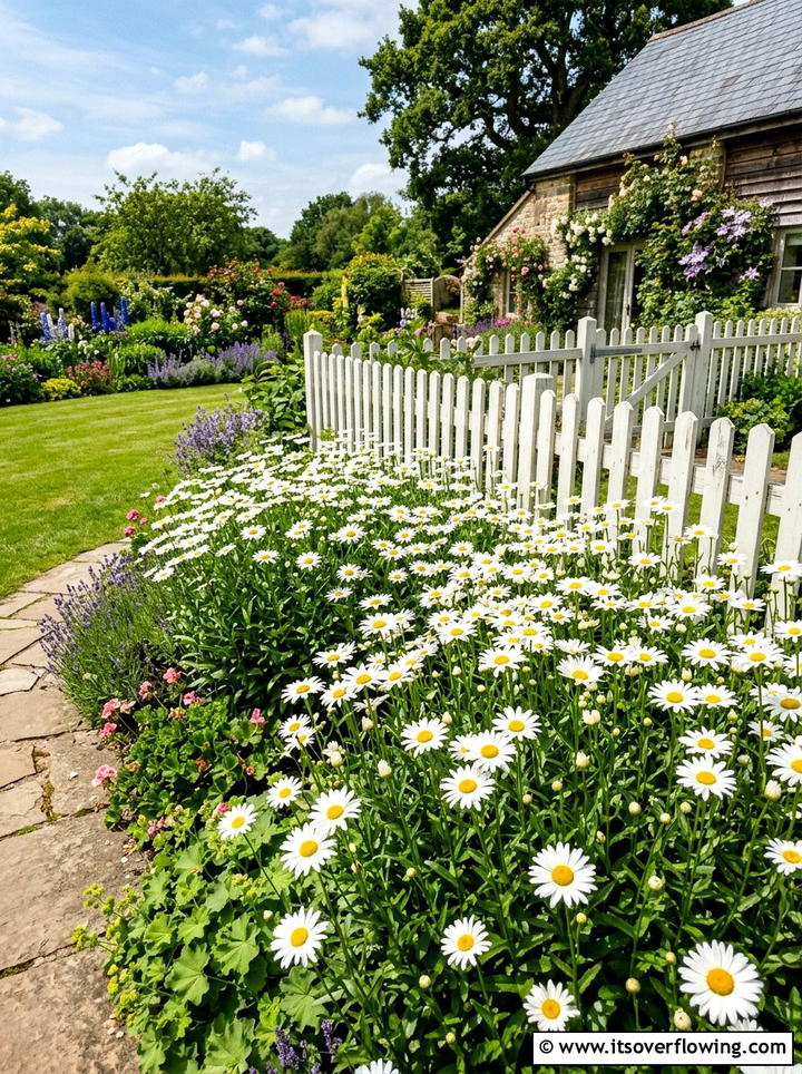 White daisy garden - 25 creative garden ideas with white flower gardens