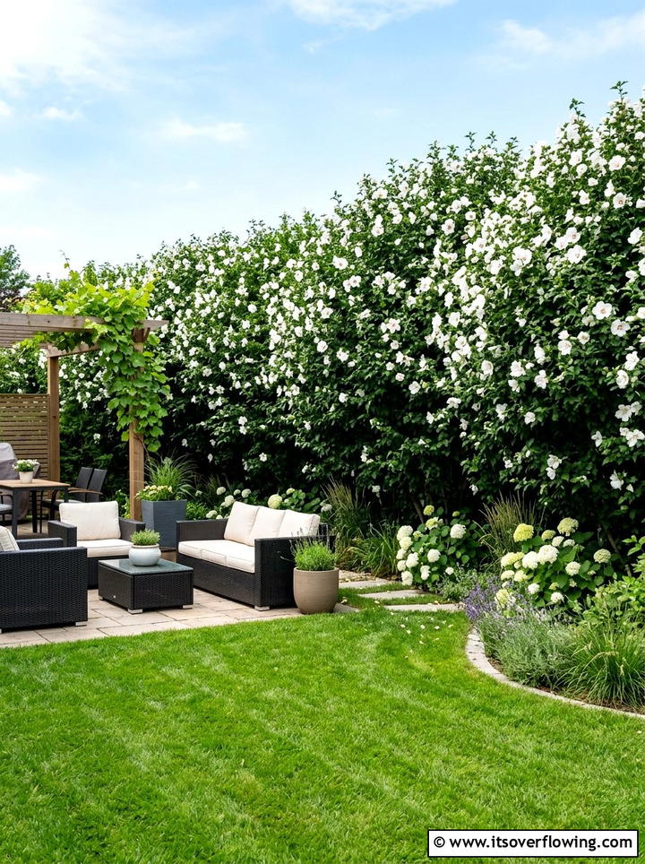 White flower privacy screen - 25 creative garden ideas with white flower gardens