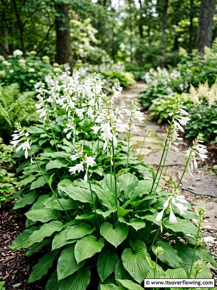 White flowering hostas - 25 garden ideas with hostas
