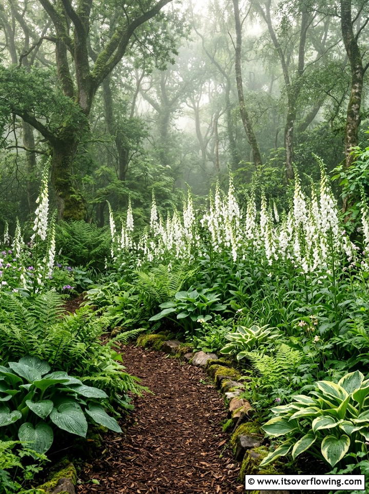 White foxglove garden - 25 creative garden ideas with white flower gardens