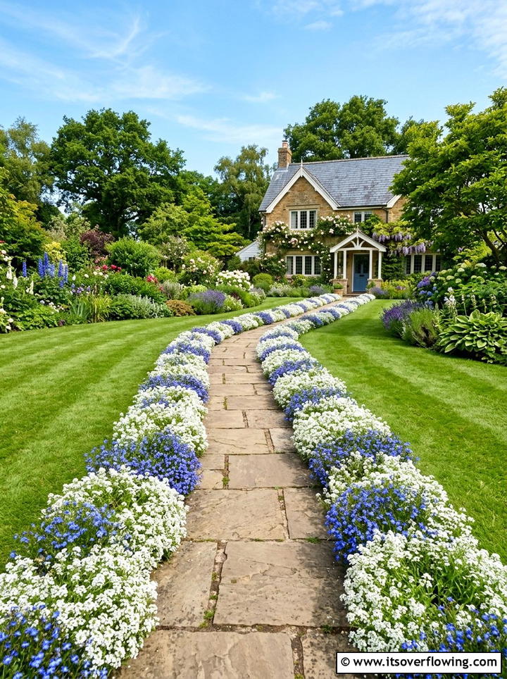 White garden walkway - 25 creative garden ideas with white flower gardens