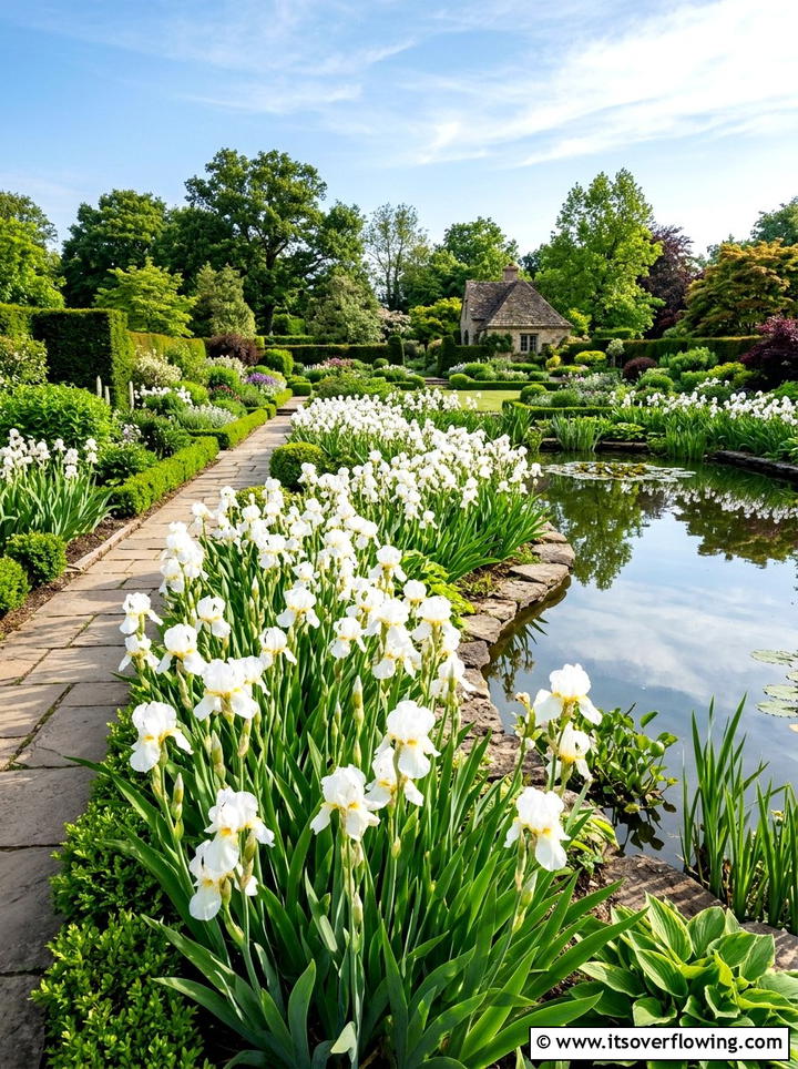 White iris garden - 25 creative garden ideas with white flower gardens