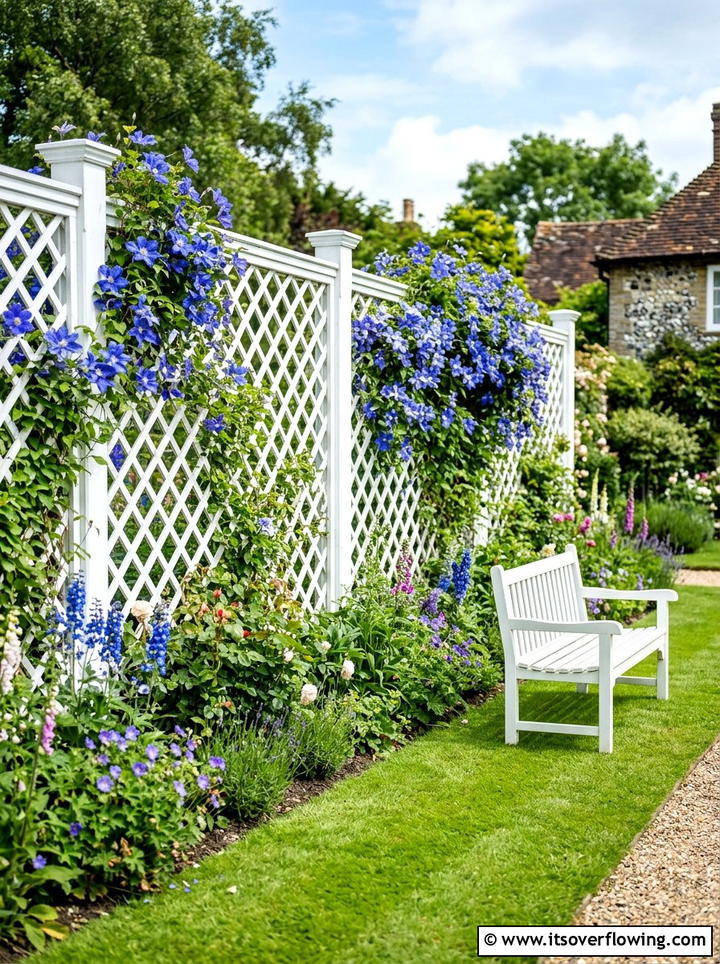 White lattice garden wall - 25 garden design ideas with trellis walls