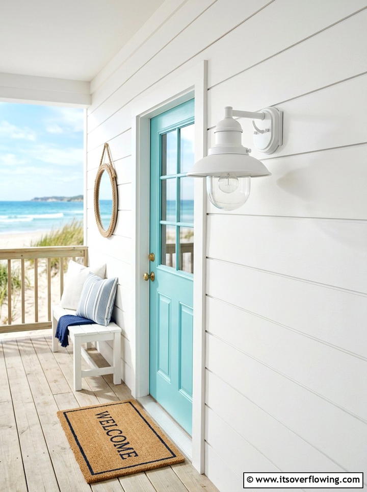 White outdoor sconce - 25 front porch ideas with sconces