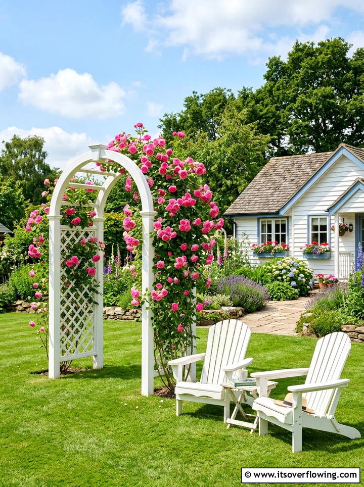 White vinyl trellis - 25 backyard ideas with trellis fence