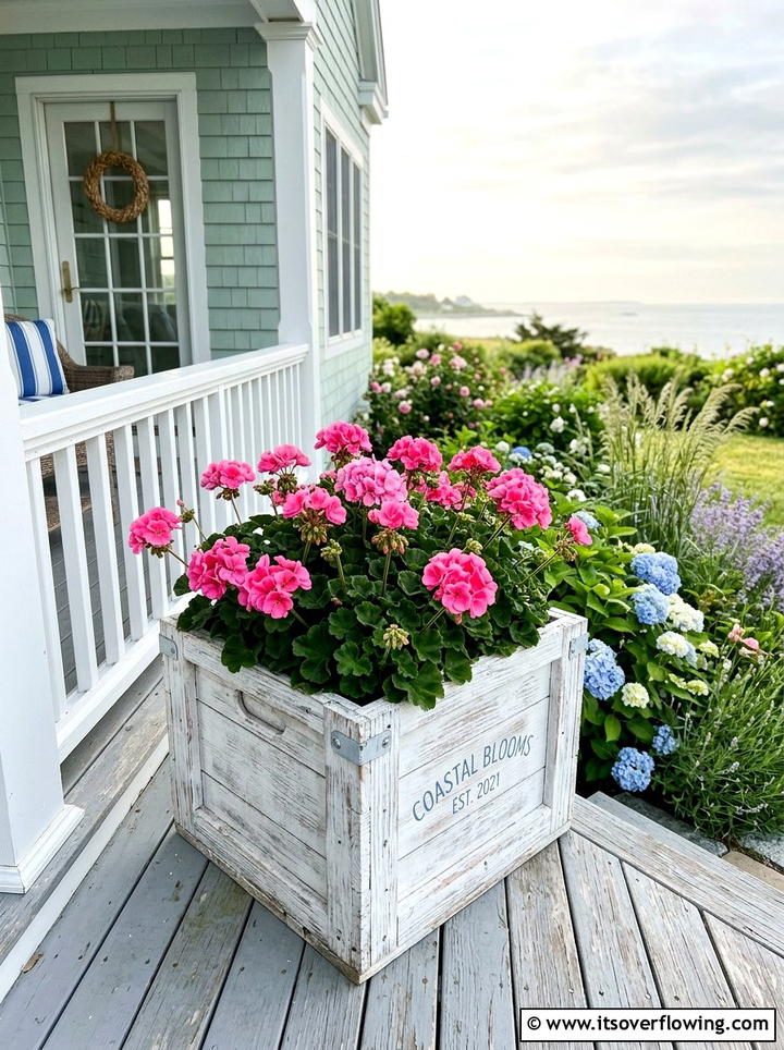 White wash crate planter - 25 backyard ideas with crate planters
