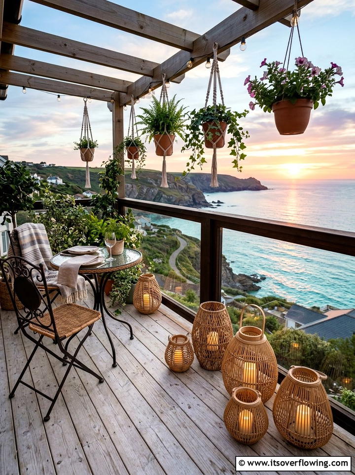 Wicker Basket Lantern - 25 garden decor ideas with candles