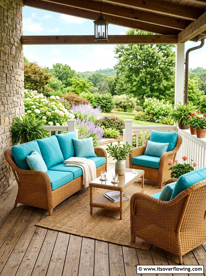 Wicker Furniture Porch Set - 25 front porch ideas with summer decor