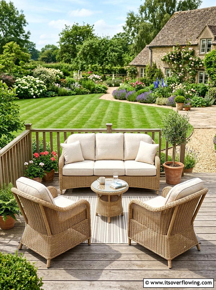Wicker Garden Furniture - 25 backyard decorating ideas with garden party style