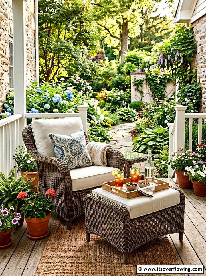 Wicker Ottoman Porch Set - 25 front porch ideas with wicker furniture