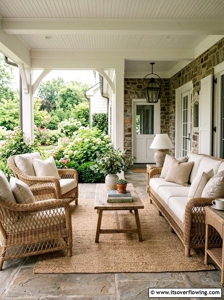 Wicker Patio Furniture - 25 front porch ideas for hot climates