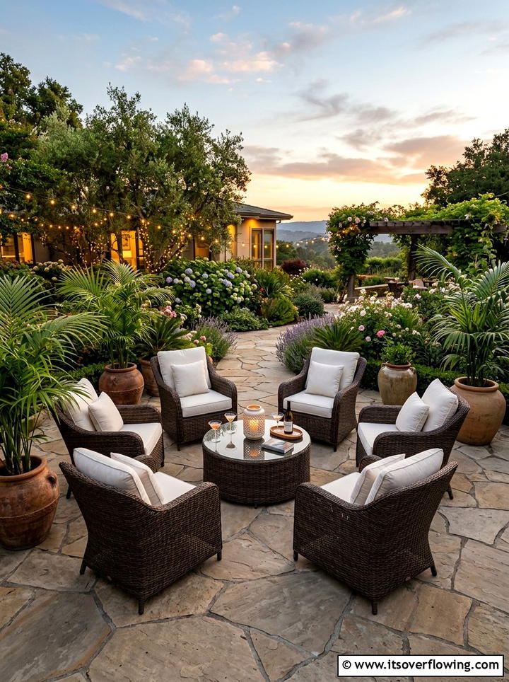 Wicker Patio Set - 25 garden decor ideas for cozy evenings
