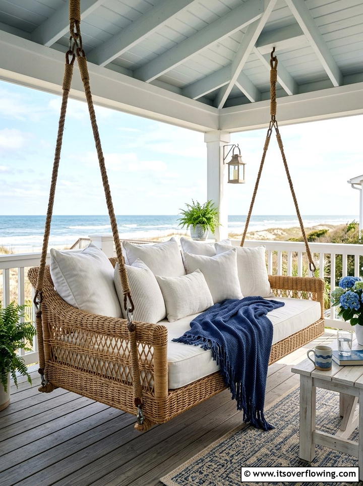 Wicker Porch Swing Bed - 25 front porch ideas with wicker furniture