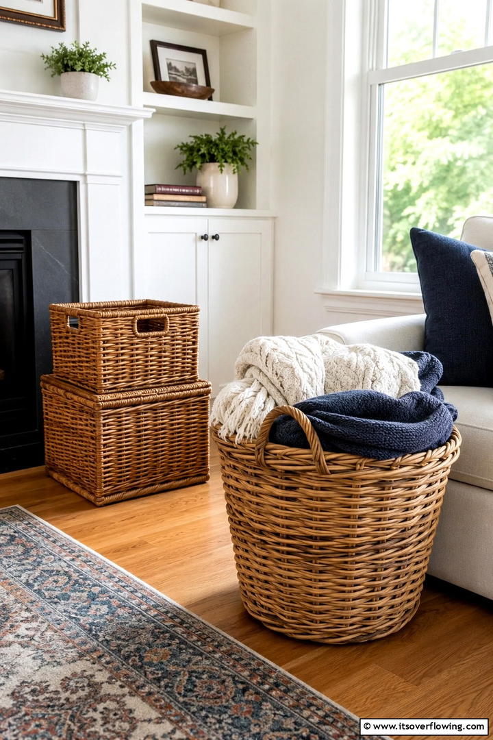 Wicker Storage Baskets - 50 Fall Decor Trends 2025 to Inspire Seasonal Style