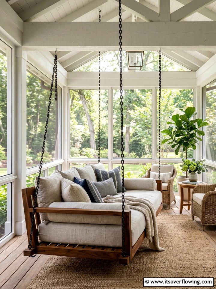 Wide Daybed Porch Swing - 25 front porch ideas with porch swing
