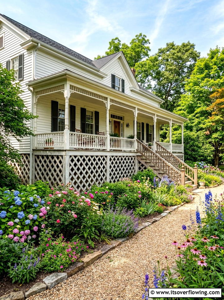 Wide Diamond Lattice Porch Skirt - 25 front porch ideas with lattice panels