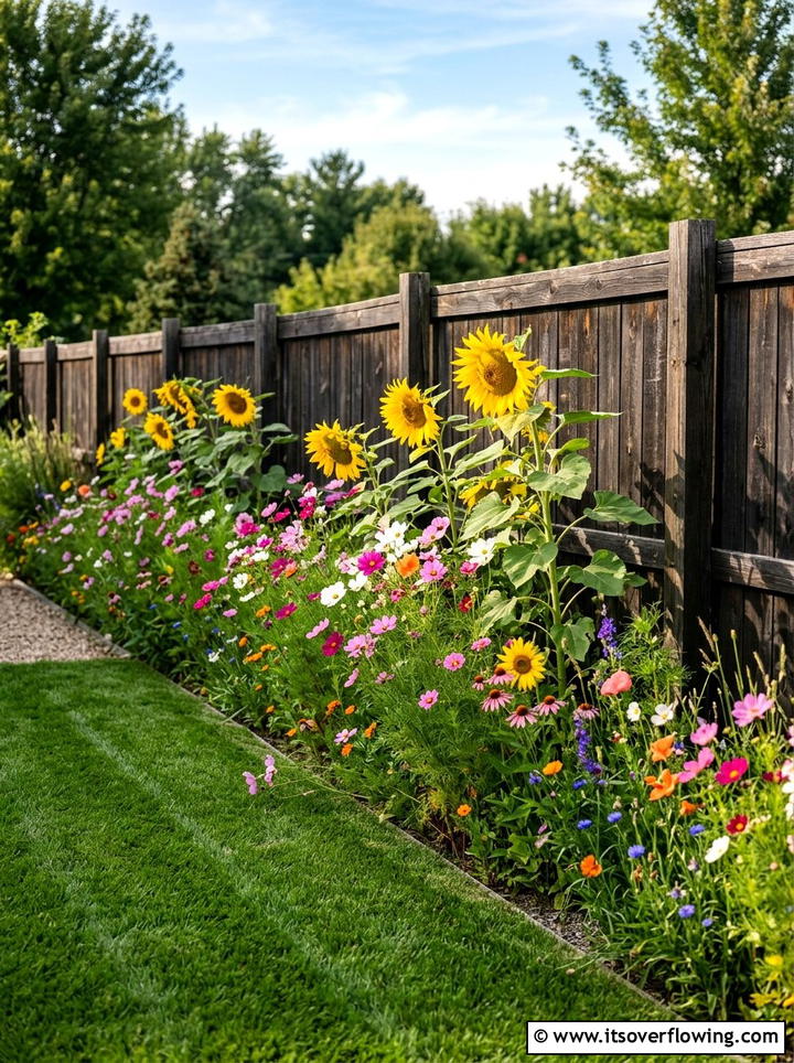 Wildflower Border Along Fence - 25 garden ideas with wildflowers