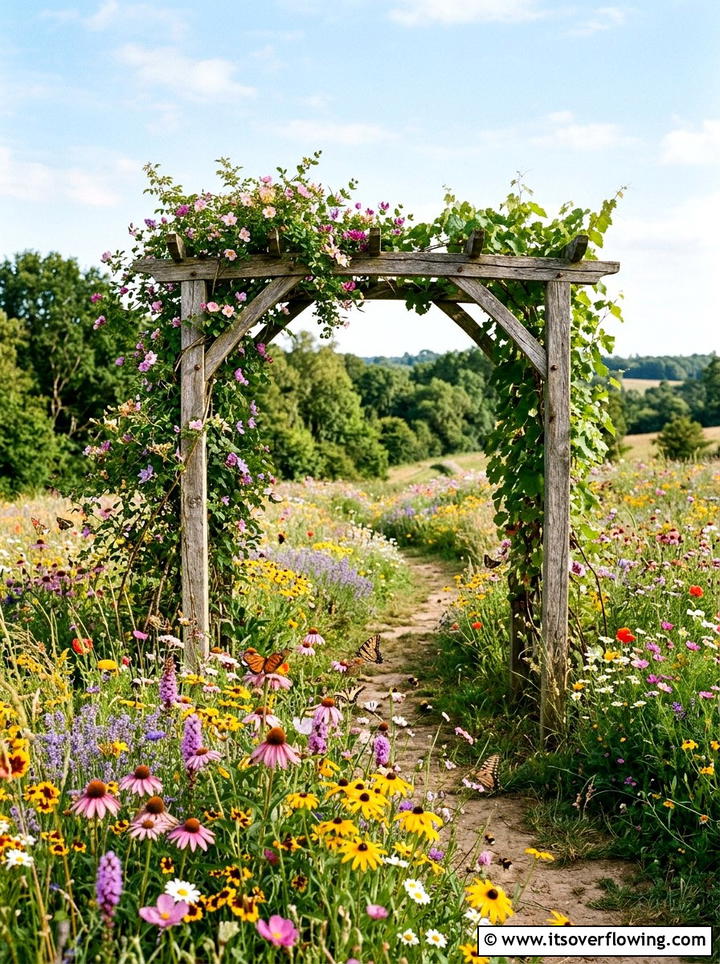 Wildflower Garden Arbor - 25 garden ideas with arbors