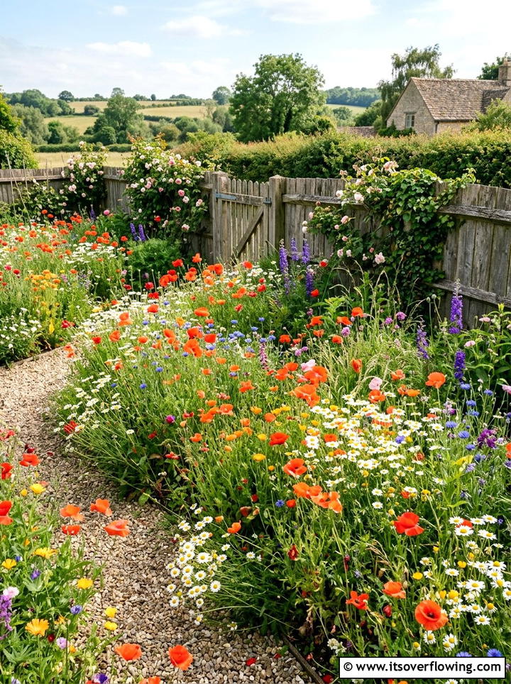 Wildflower Garden Bed - 25 cheap garden ideas
