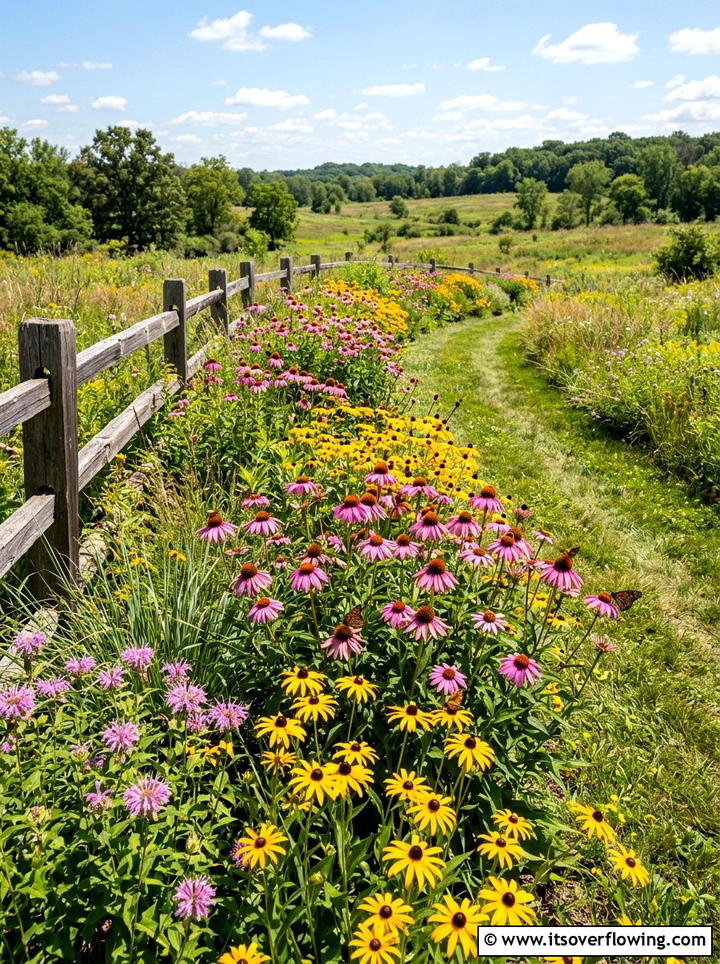 Wildflower Garden Bed - 25 backyard decorating ideas with farmhouse accents