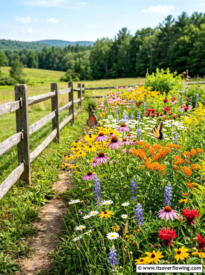 Wildflower Garden Patch - 25 backyard ideas with low maintenance plants