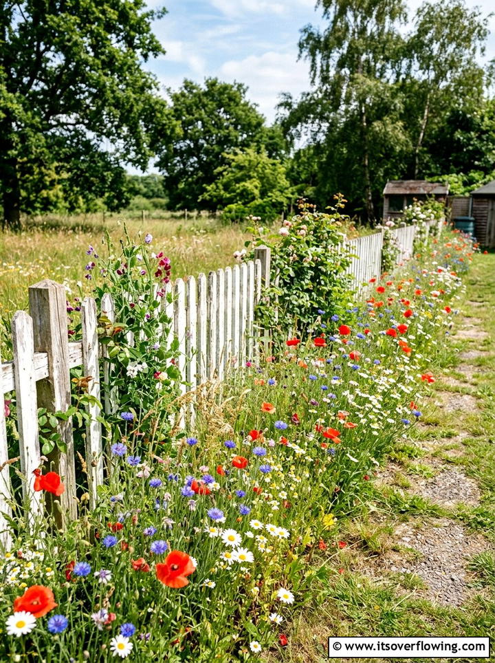 Wildflower Garden Strip - 25 garden design ideas for fence lines
