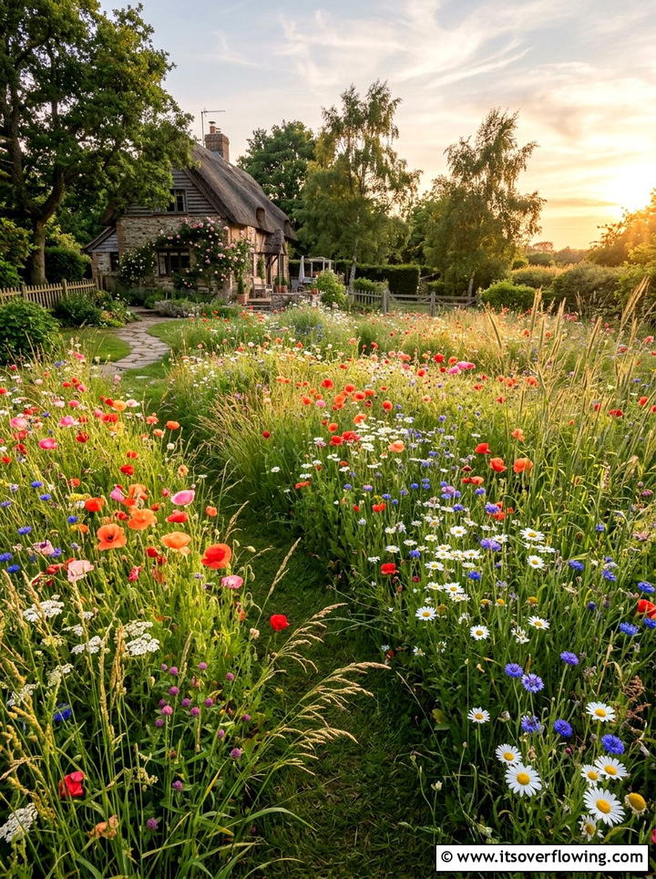 Wildflower Meadow - 25 backyard ideas with cottage garden