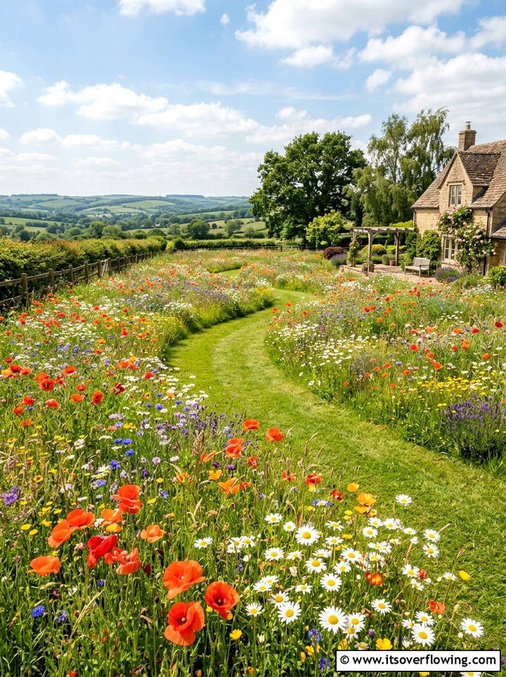 Wildflower Meadow Area - 25 garden decor ideas for large gardens