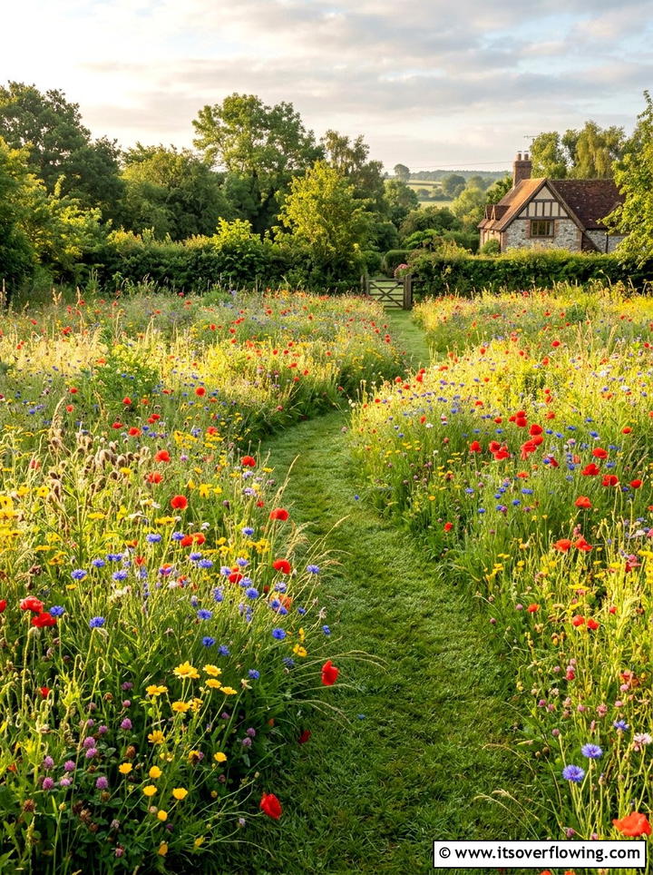 Wildflower Meadow Backyard - 25 backyard ideas with flower garden