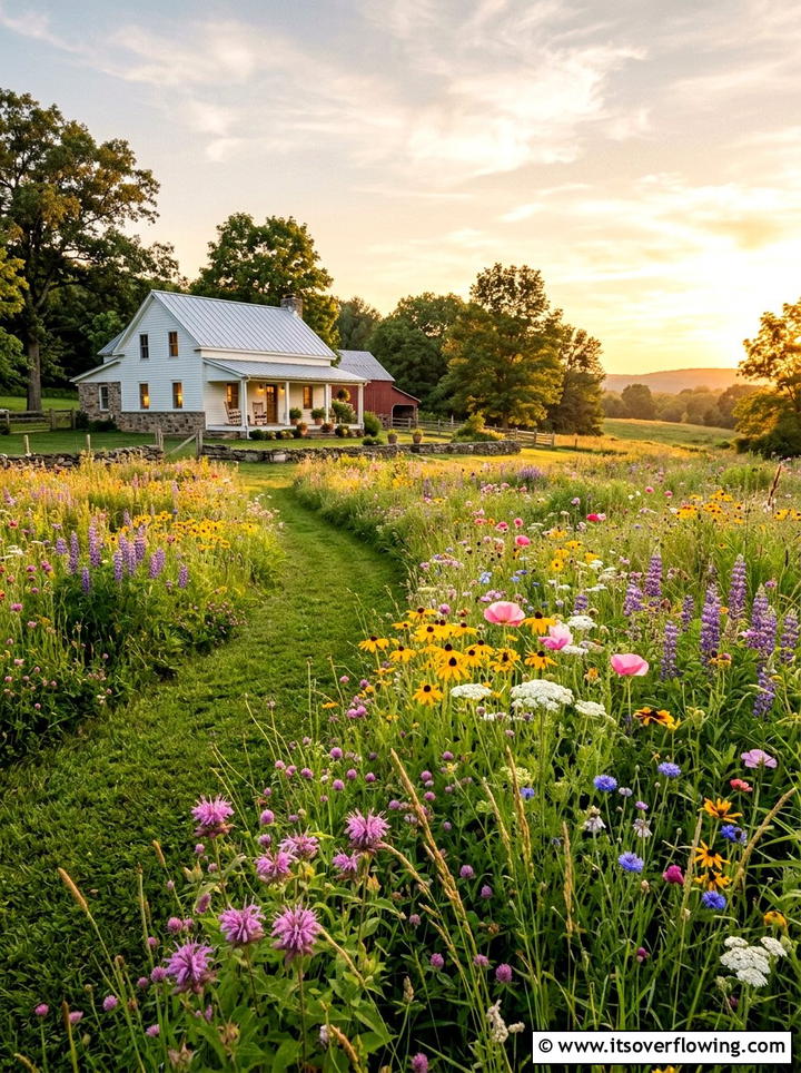 Wildflower Meadow Backyard - 25 backyard ideas with farmhouse style