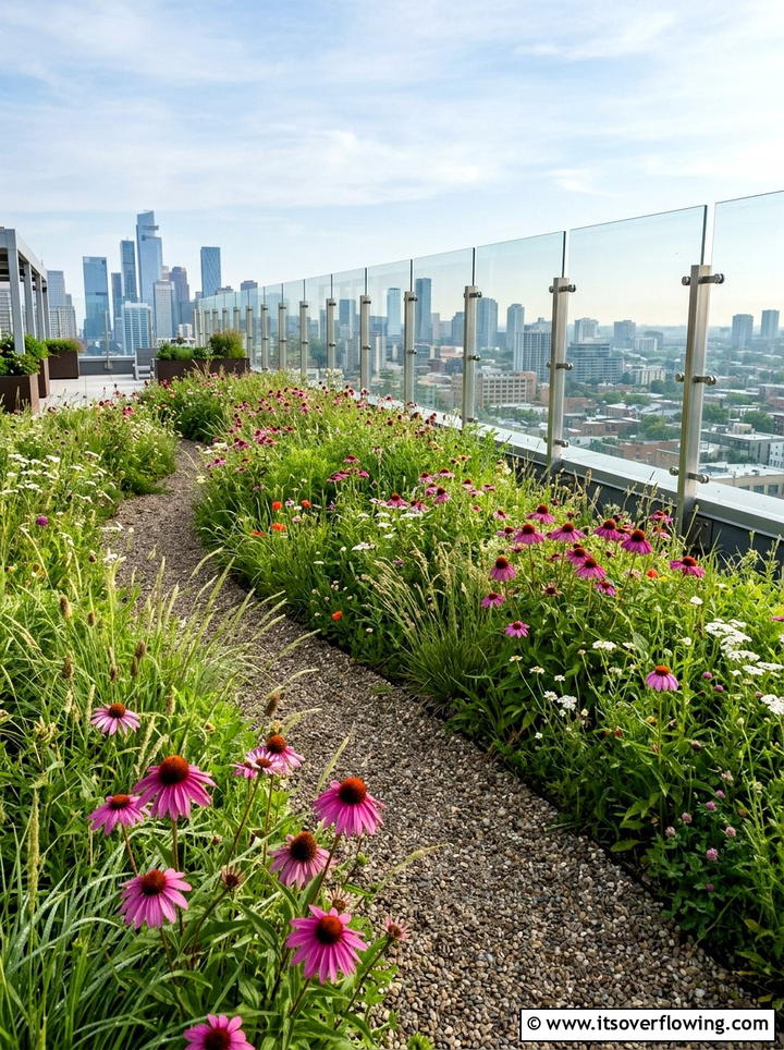 Wildflower Meadow On Rooftop - 25 creative garden ideas for rooftops