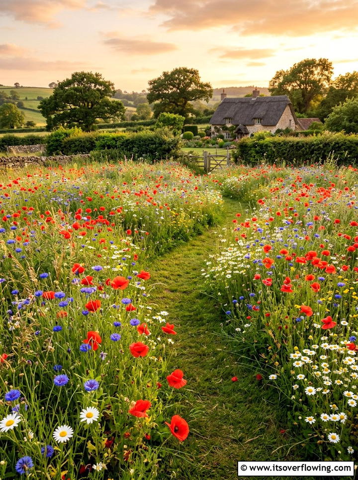 Wildflower Meadow Patch - 25 garden ideas low maintenance
