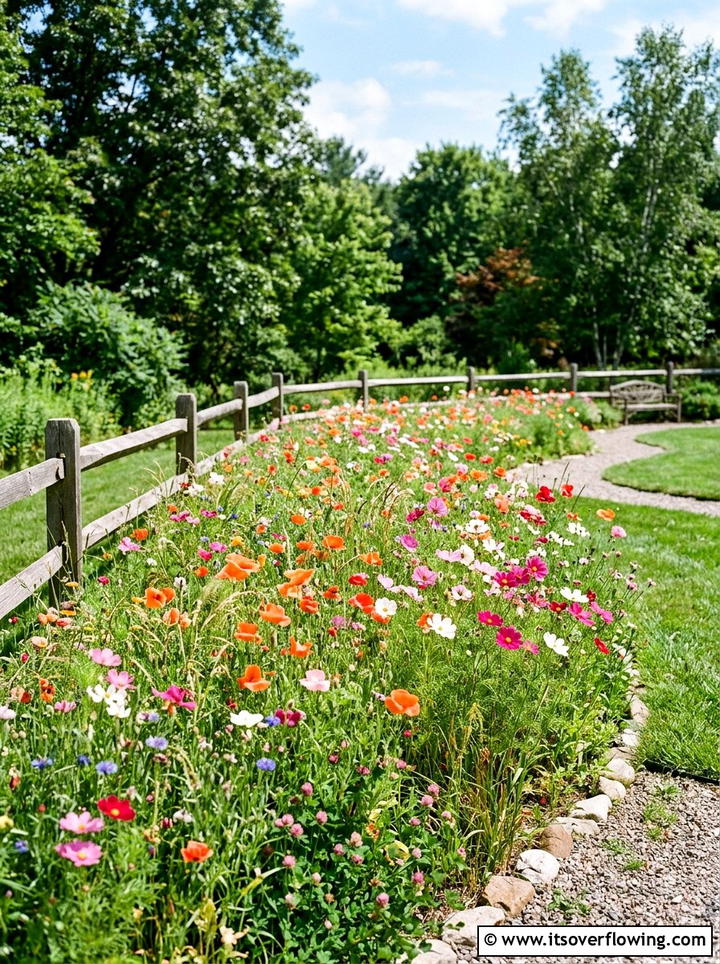 Wildflower Meadow Patch - 25 cheap garden ideas with curb appeal upgrades