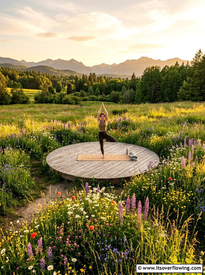 Wildflower Meadow Yoga Deck - 25 creative garden ideas with yoga decks