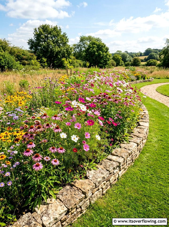 Wildflower garden bed - 25 backyard decorating ideas with rustic accents