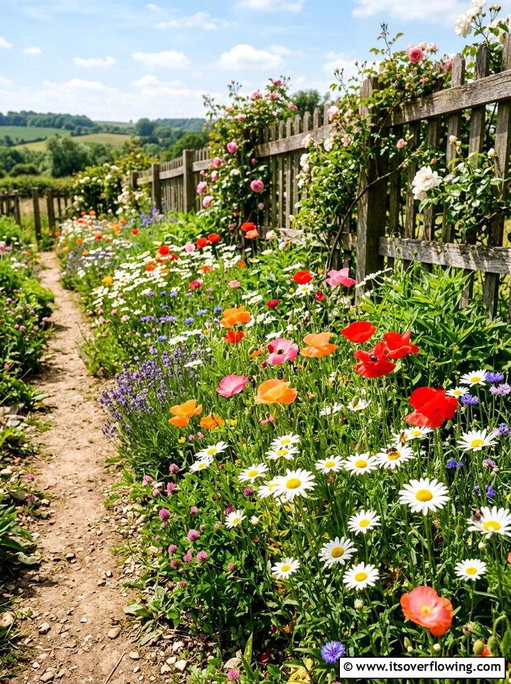 Wildflower garden border - 25 small garden ideas for side yard
