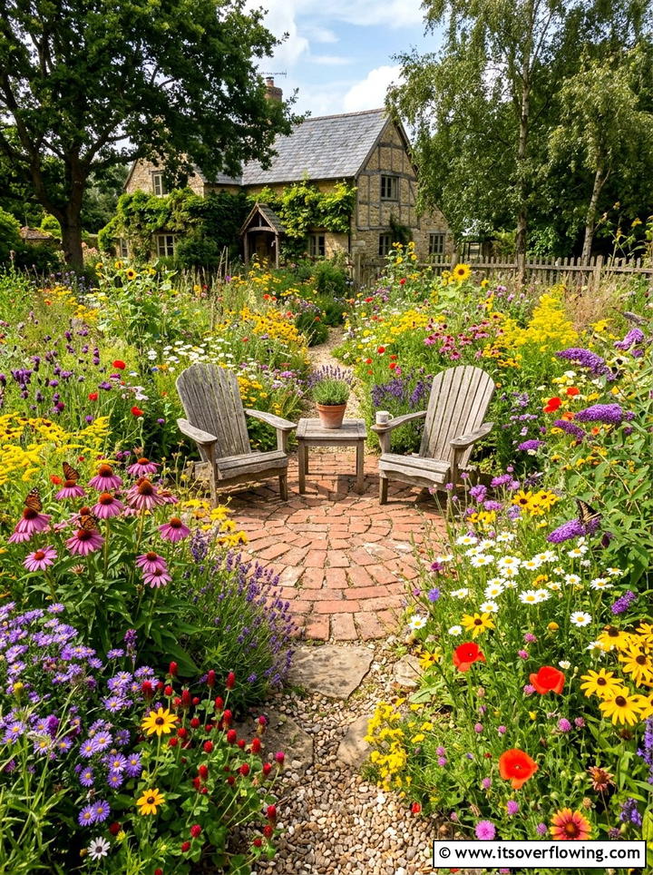 Wildflower garden patio - 25 garden ideas with patio